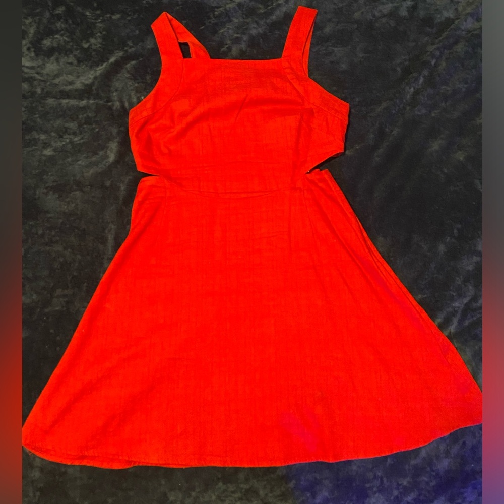 Ecote size 4 red cut-out strappy fit and flare party dress